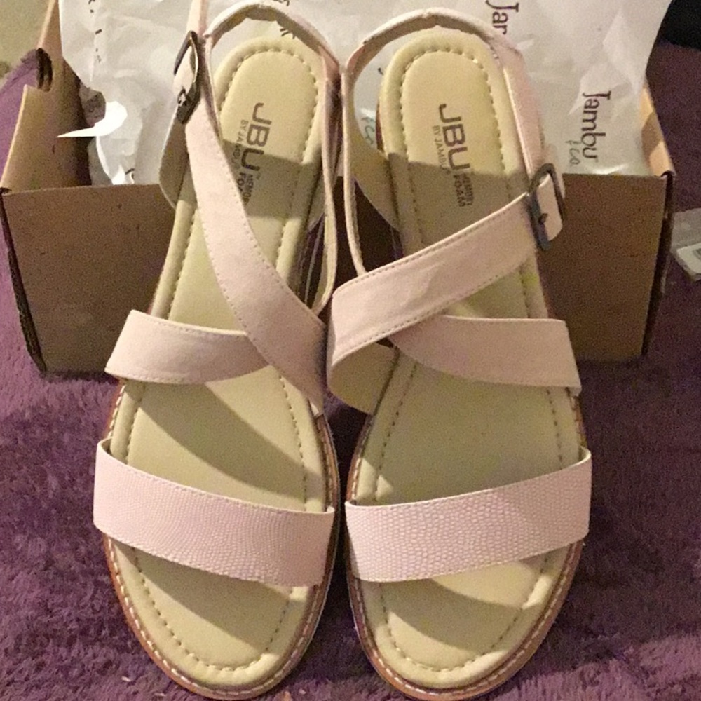 NWT JBU “Cayman” Reptile By Jambu Memory Foam Ankle Wrap Sandals- 11